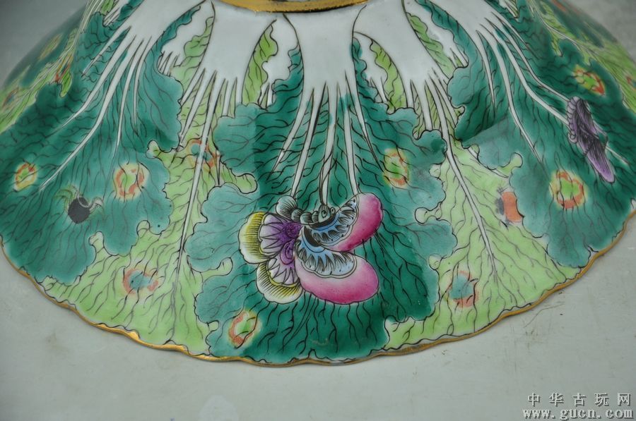 清嘉庆粉彩三果白菜纹折腰碗- 消费市场网